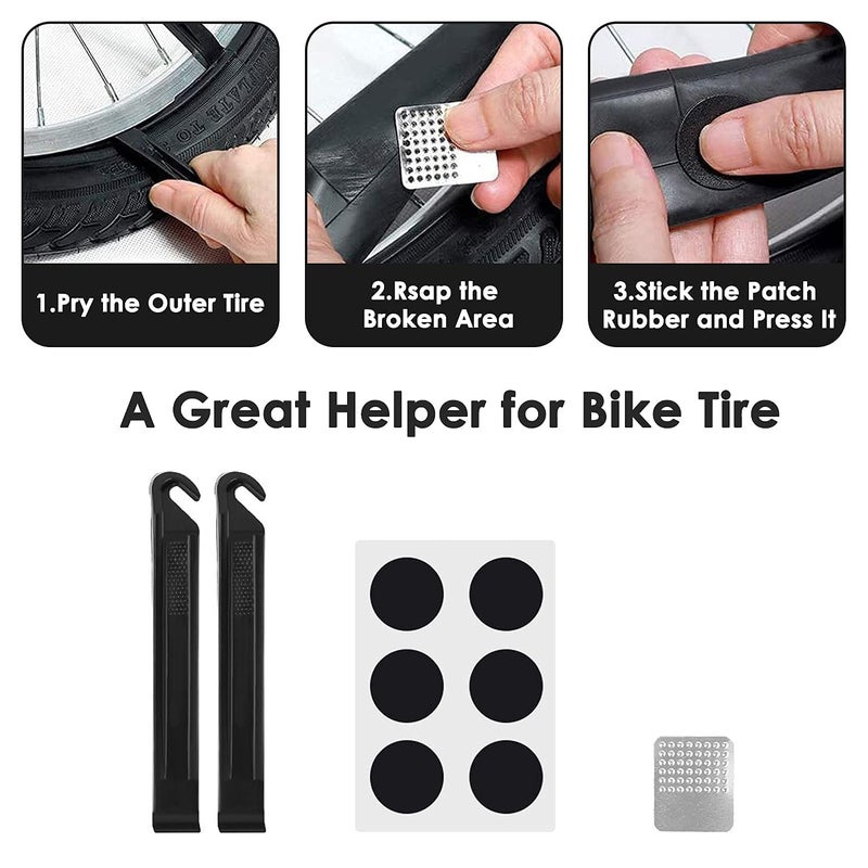 WOTOW Bike Repair Tool Kit - 16 in 1 Bicycle Multitool Portable Mountain Bike Tool Cycling Maintenance, Bike Hex Key Wrench & Bike Tube Patch Kit & Tire Lever & Hard Carrying Case (16 in 1) - Image 5